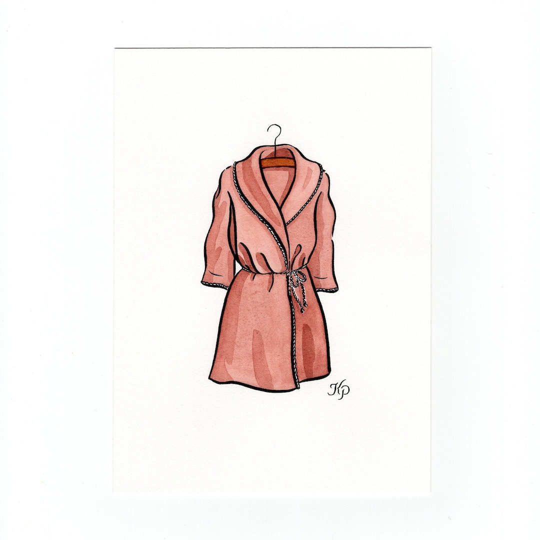 Eloise Pink Bathrobe | Original 5x7 Watercolor Painting | Eloise at the ...