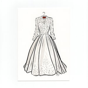 Kate Middleton Wedding Dress | Original 5x7 Watercolor Painting | Kate Middleton Painting | Princess Kate Middleton Dress | Royal Wall Art