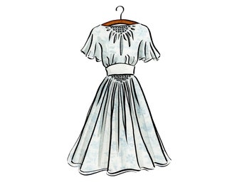 julie andrews sound of music blue dress Sound of Music Blue Dress Print | 5x7 Watercolor Print | Old Hollywood Dress  | Julie Andrews | Sound of Music Costume Illustration Wall Art