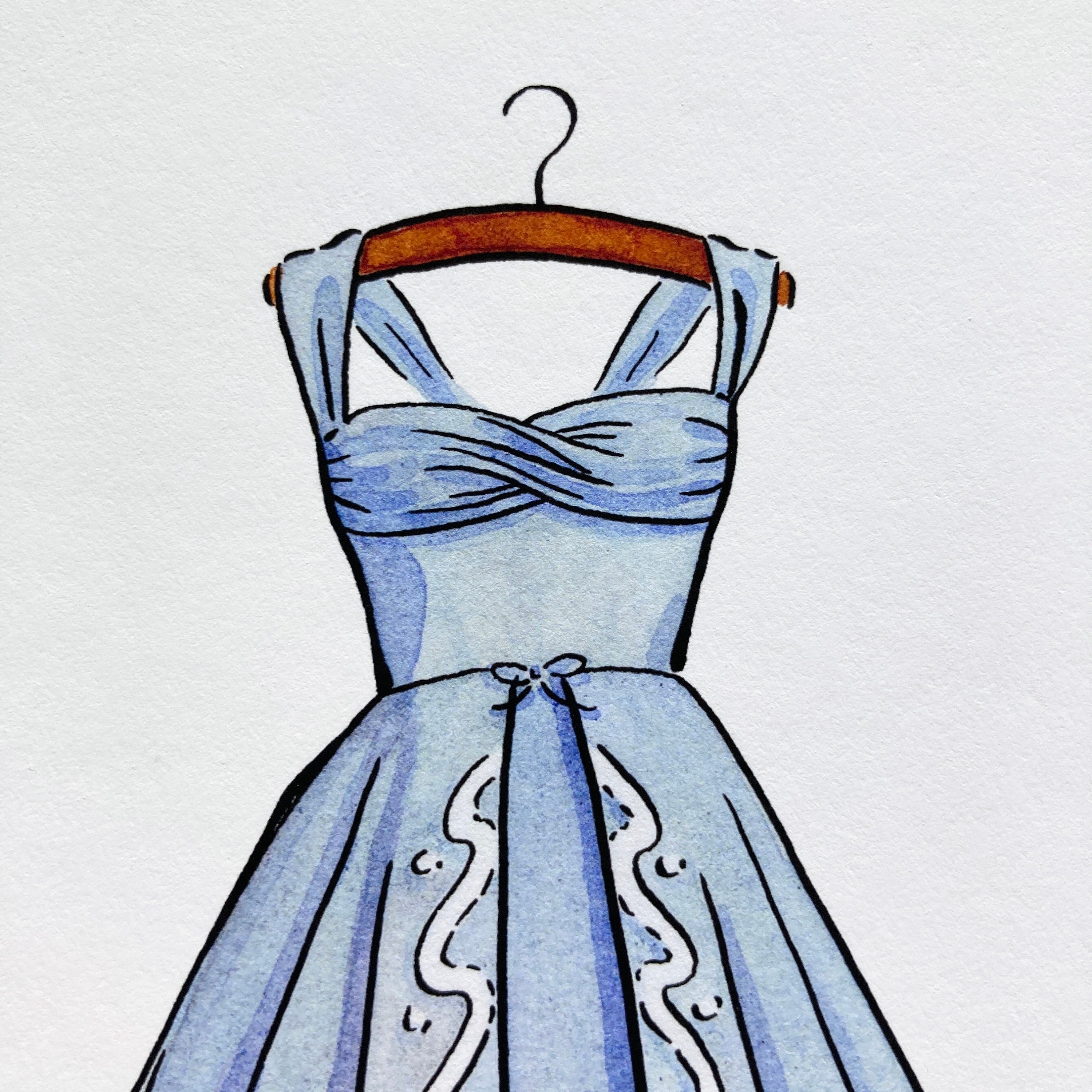 white christmas betty dress White Christmas Periwinkle Dress Art Print | 5x7 White Christmas Movie Art  | Old Hollywood Dress | Rosemary Clooney White Christmas Costume