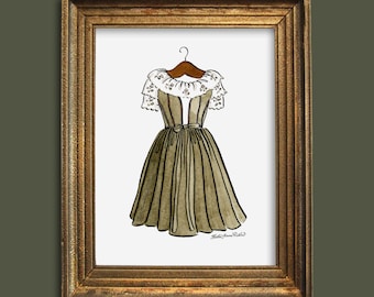 Sound of Music Dress Large Print | Liesl's Green Edelweiss Dress | Liesl  Von Trapp Dress Sound of Music Costume | Sound of Music Watercolor - Etsy