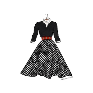 White Christmas Movie Print | 5x7 Art | Old Hollywood Dress | Vera Ellen White Christmas Movie Dress | Columbia Inn White Christmas Costume