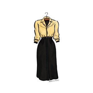 White Christmas Movie Outfit Print | 5x7 White Christmas Art | Rosemary Clooney White Christmas Dress Haynes Sisters White Christmas Costume