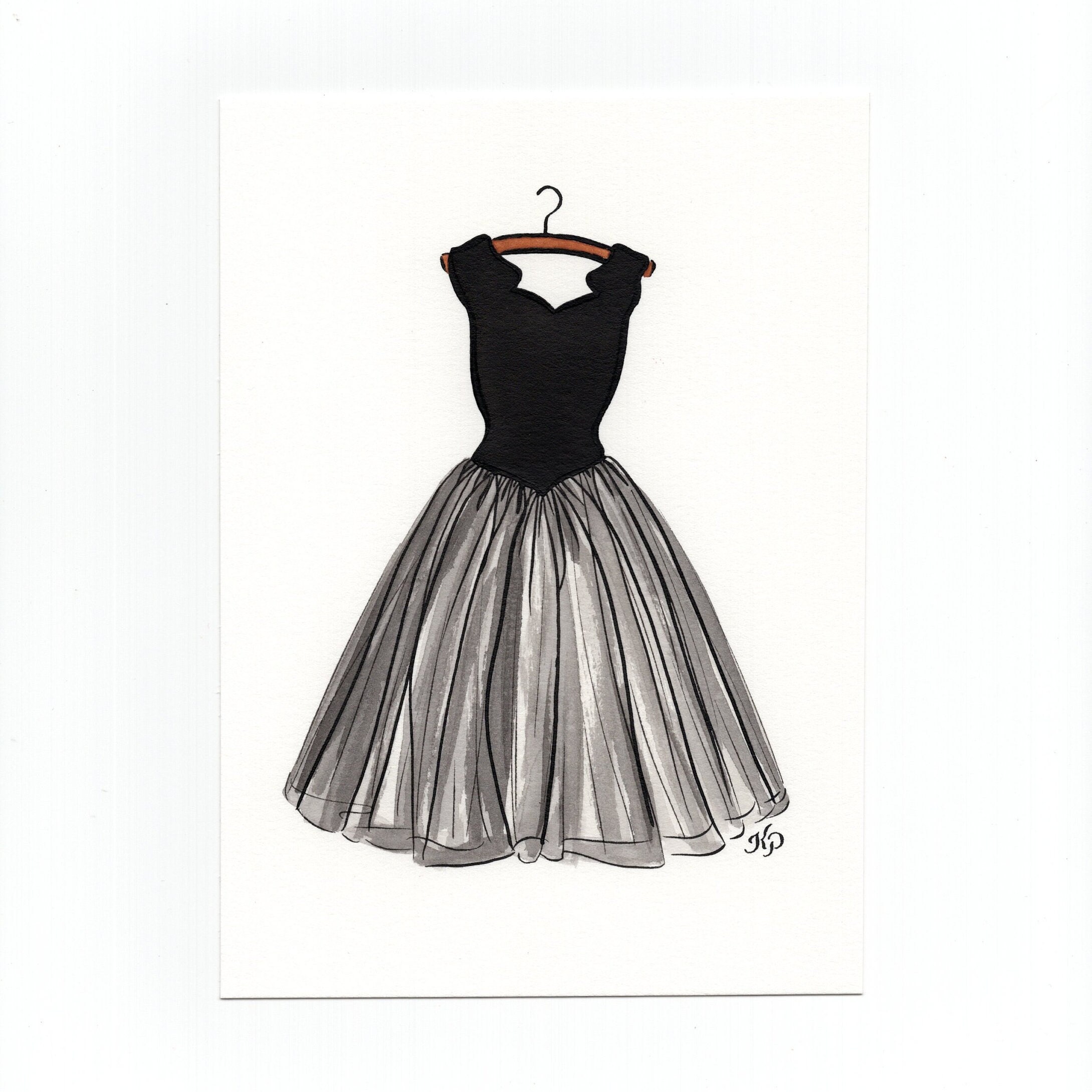 Original Black Velvet Dress Original 5x7 Watercolor Painting Old Hollywood Dress 1950s Black Velvet Dress Fashion Illustration Art Etsy Canada