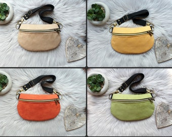 Faux suede crossbody bag, bum bag, fanny pack