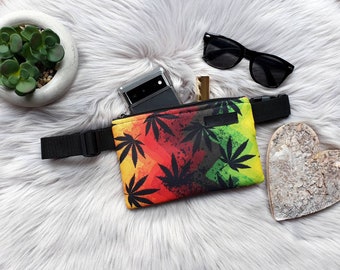 Reggae Relaxing leaves colorful bum bag