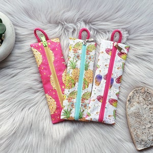 Schlanker Federmäppchen, Schminkpinselhalter, Bastelwerkzeugtasche, schlanke Kosmetiktasche