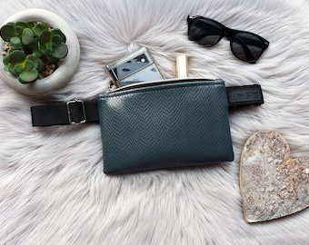 Grey snake bum bag, faux leather