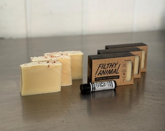 LIMITED: 6-Pack Olive Oil Castile Soap Bars with Sea Salt, Valerian Essential Oil (Bonus Chapstick)