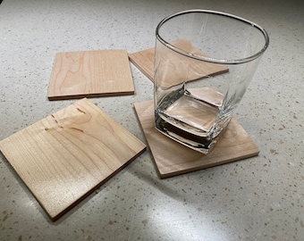 Maple Wood Coasters - Set of 4