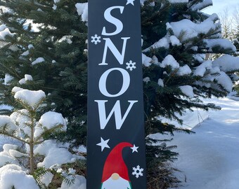 Let it Snow Gnome Wooden Porch Sign, Handmade Winter Decor