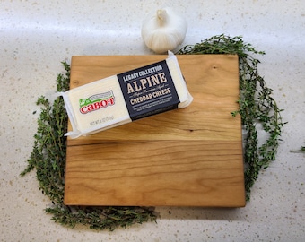 Cherry Wood Cheese Board, Small Wooden Cutting Board (7x8x0.75)