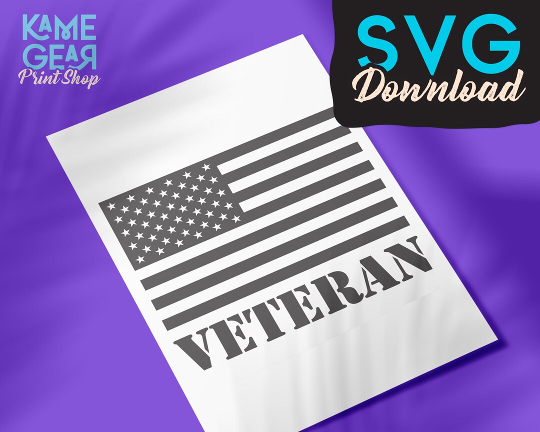 SVG US Flag Veteran - Etsy