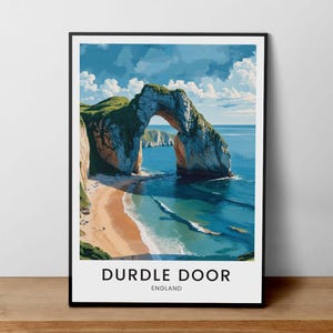 Durdle Door England Poster, Durdle Door Art Print, Jurassic Coast Art, England Seaside Poster, Coastal Landscape, Durdle Door Wall Decor