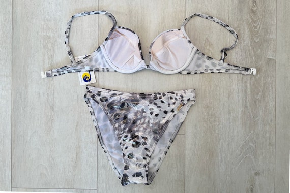 Shimmery White Leopard Bikini, Vintage 90s Deadst… - image 6