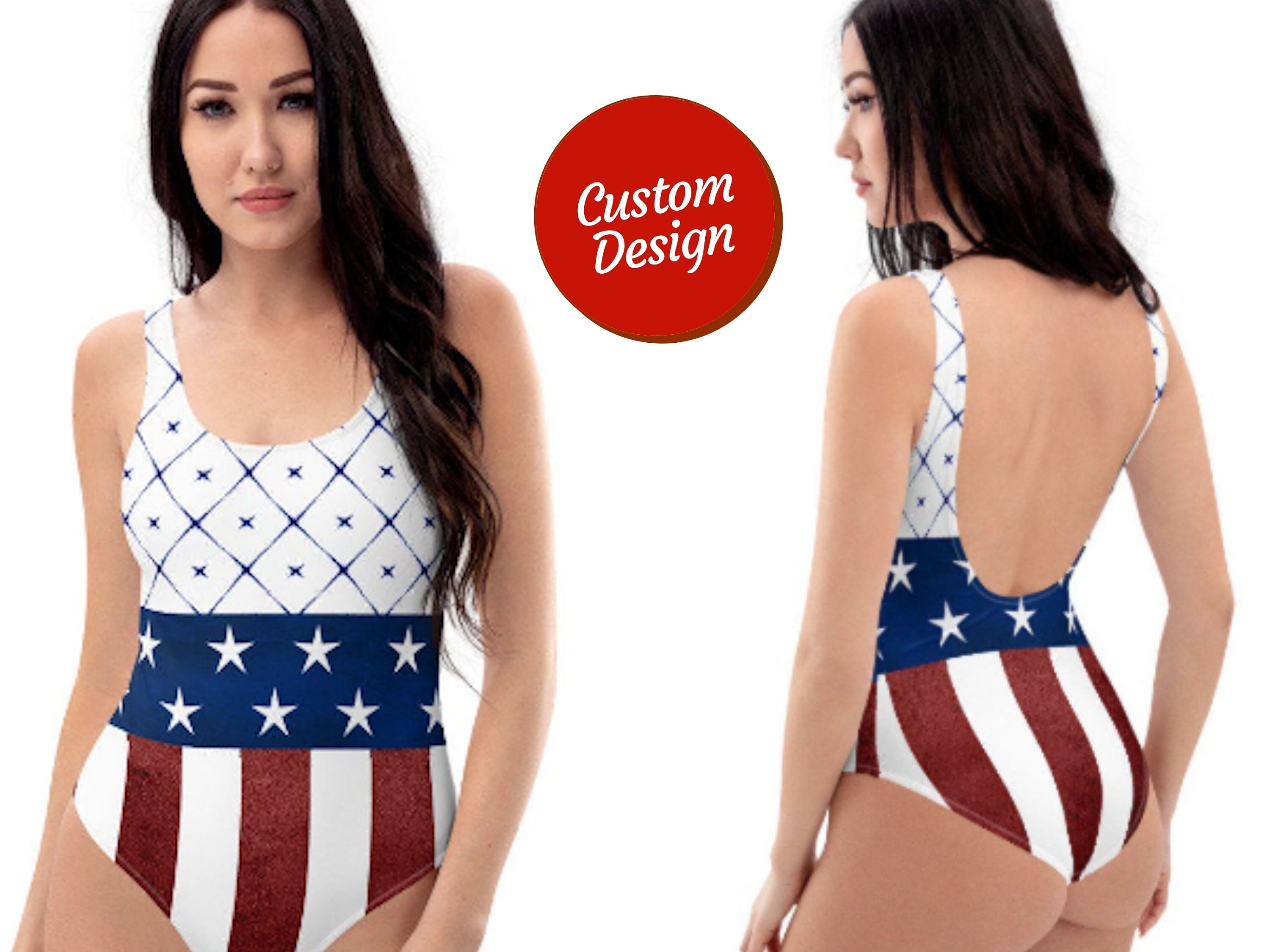 American Flag One-piece Swimsuit/one-piece Swimsuit Women/ Made in USA 