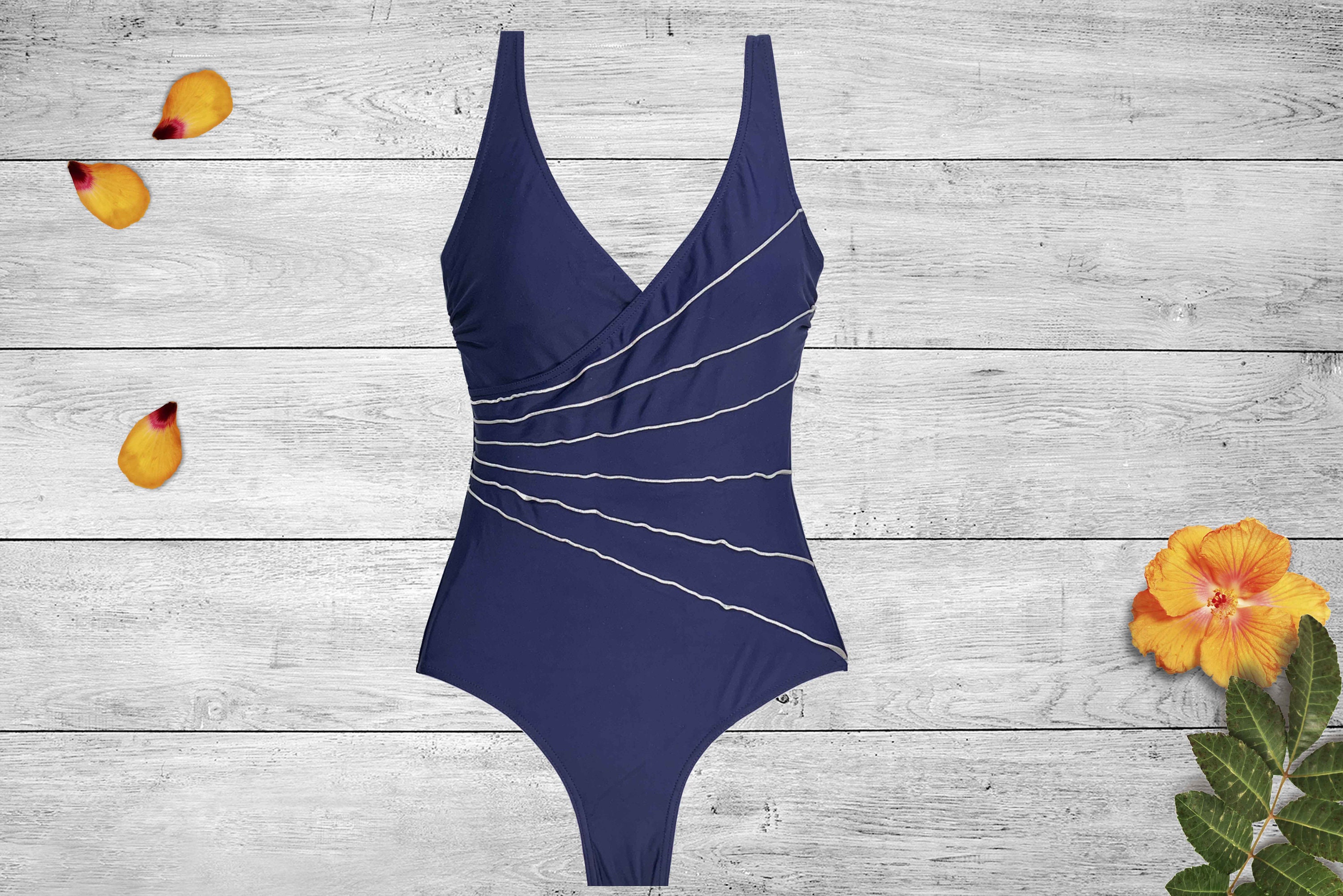 Navy One Piece Women S Swimsuit Blue Swimwear Deadstock Etsy