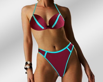 High-Waisted Bikini Set/ High-legs Bikini