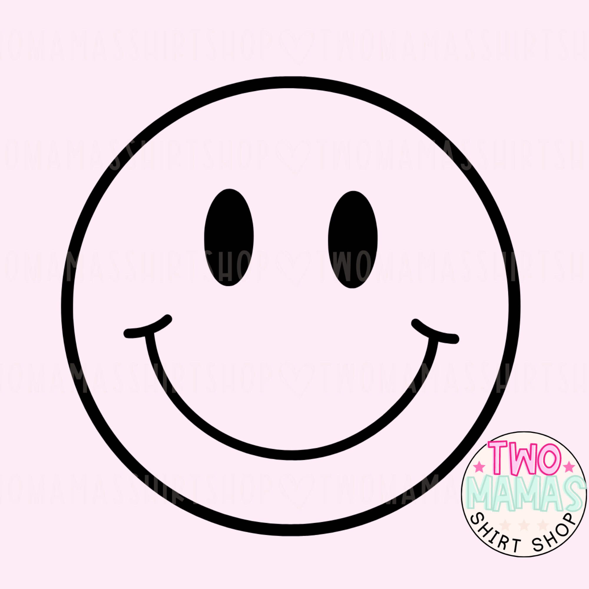 Happy Smiley Face Black And White