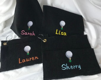 Toalla de golf personalizada, Toalla de golf bordada, Toalla de golf con clip, Regalo de golf, Regalo para él, regalo para ella, Regalo del equipo de golf, Tela terry