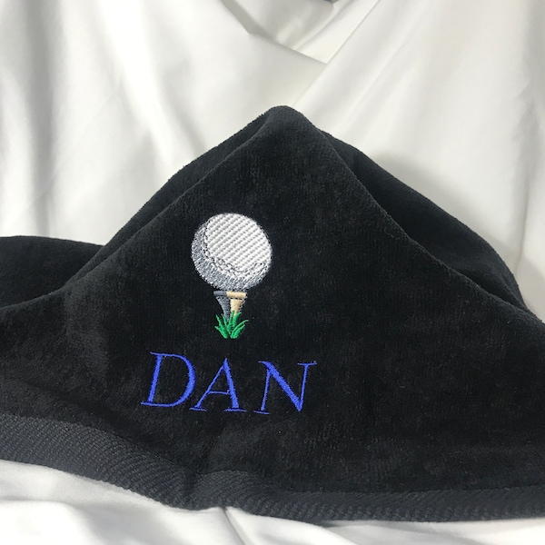 Personalized Golf Towel, Embroidered golf towel, Golf towel with clip, Golf gift, Gift for him, gift for her, Golf team gift, Terry Velour