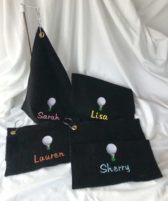 Personalized Golf Towel, Embroidered golf towel, Golf towel with clip, Golf gift, Gift for him, gift for her, Golf team gift, Terry cloth