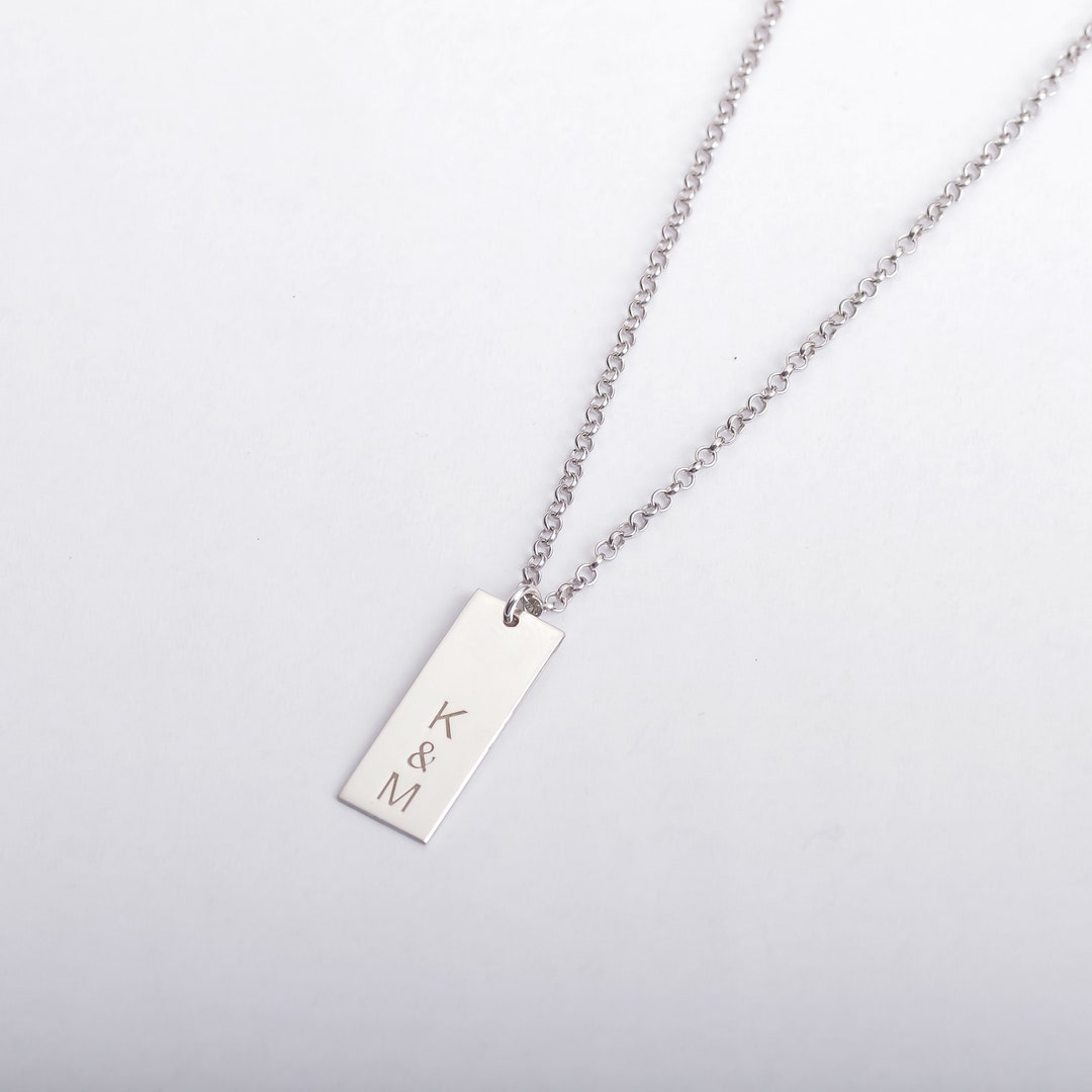 Mens Initial Necklace Mens Name Necklace Gold Men Necklace Etsy