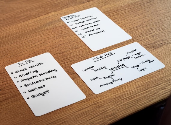 Wiederbeschreibbare Karteikarten aus PVC – endlos nutzbar | Whiteboard Karten | Nachhaltige Alternative zu Post-its