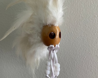Kamani Ikaika Ivory Warrrior Hawaiian Helmet Car Decor Hanging