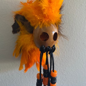 Kamani Mini Ikaika Orange Brown Hawaiian Helmet Car Decor Hanging