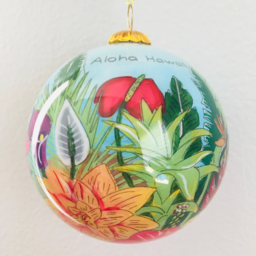 Handpainted Hawaiian Red & Yellow Hibiscus Flower Hawaii Etsy