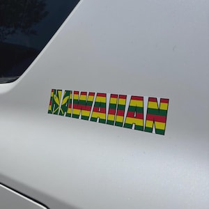 Autocollant couleur drapeau maoli kanaka rasta hawaïen 9 po. Autocollant pour fenêtre de voiture/camion