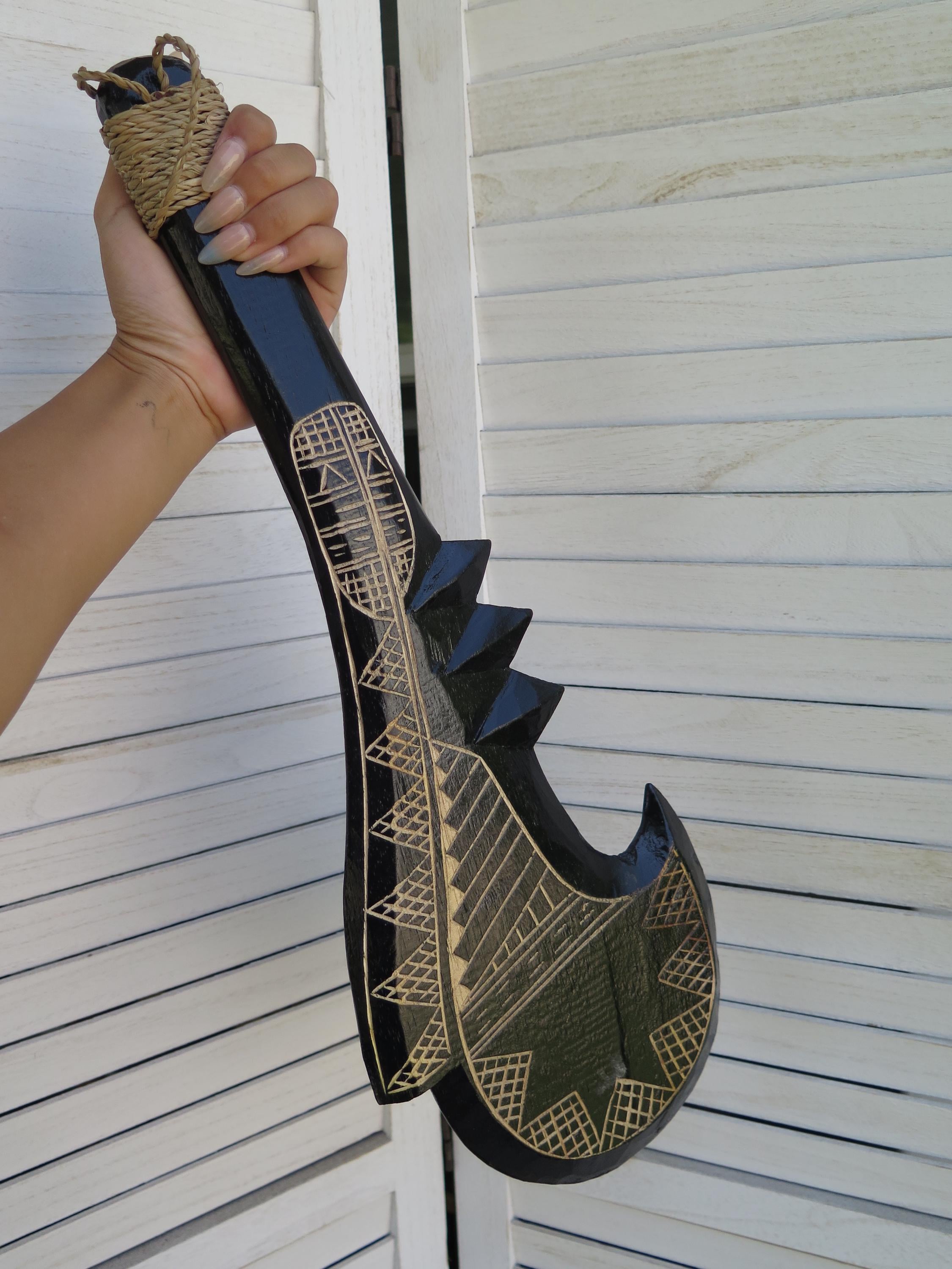 ハワイアン ハンドメイド ウォールデコレーション 無垢材 ブラック