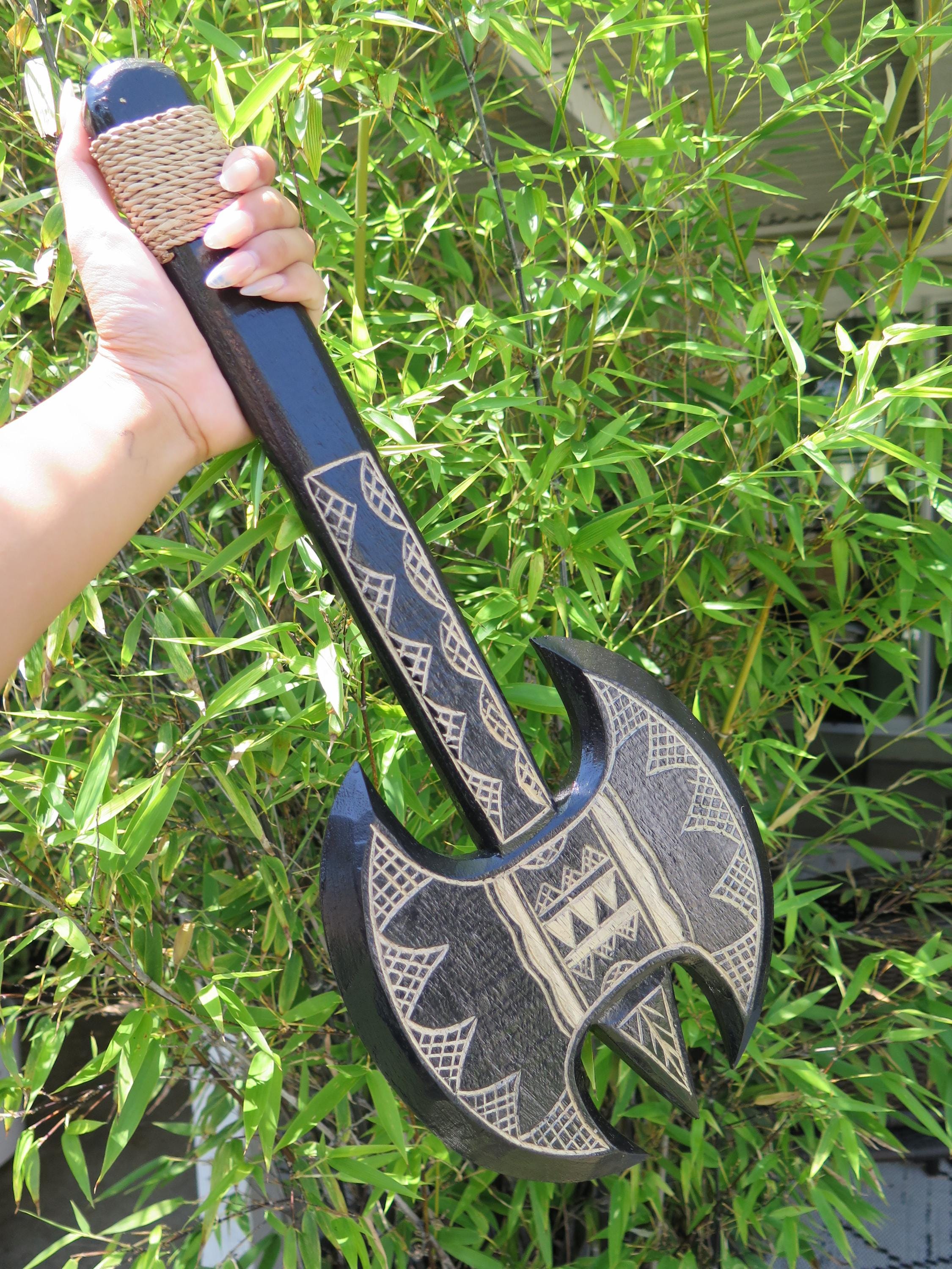 ハワイ フィジー ポリネシア 武器 武具 こん棒 インテリア置物 壁飾り Hawaiian Hand Made Wall Decor Solid Black Wood Polynesian