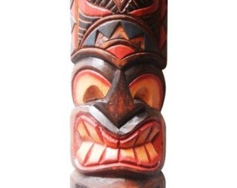 ハワイ諸島 ハンドメイド 彫刻 木製 12インチ ティキマスク 壁飾り
