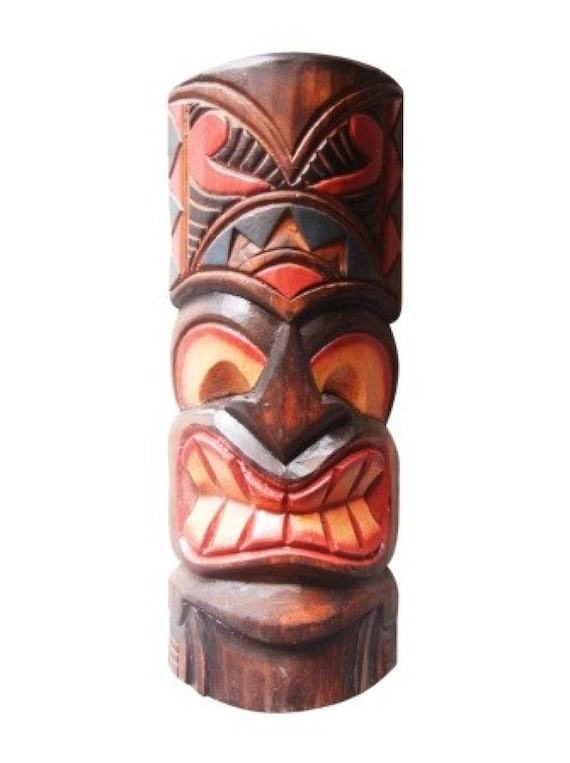 ハワイ諸島 ハンドメイド 彫刻 木製 12インチ ティキマスク 壁飾り