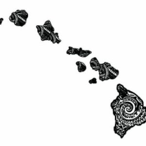 Calcomanía para ventana de coche o camión con diseño de isla tribal, bandera hawaiana y mapa de Hawái