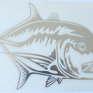 Hawaiian Ulua Silver Fish Hawaii Vinyl Decal Car / Truck Window Sticker