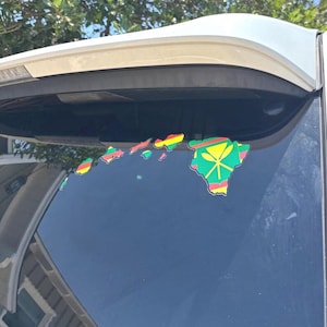 Bandera de Kanaka Maoli, mapa de la isla hawaiana, calcomanía de Hawaii, pegatina para ventana de coche/camión