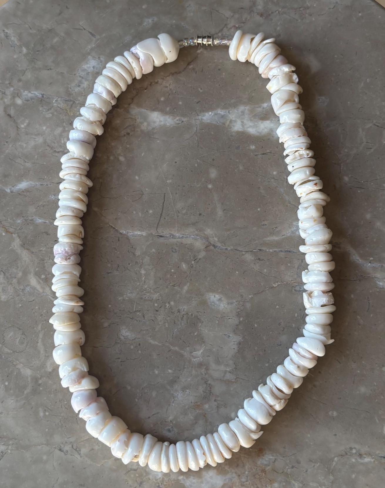 2-Pack Hawaii Souvenir Puka Shell Necklaces - 20" White Surfer Style Unisex Jewelry