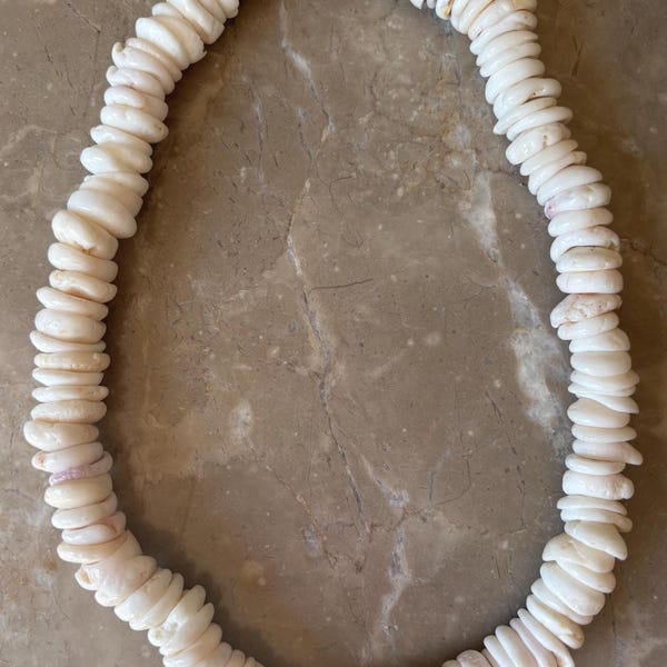 Hawaii Souvenir Surfer Sieraden Handgemaakt Wit Natuurlijk Echt Authentiek 22" Puka-schelpketting