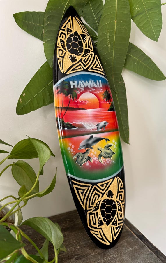 ハワイ　ハワイアンウッド　サーフボード　セボアート Hawaiian Hand Made 20