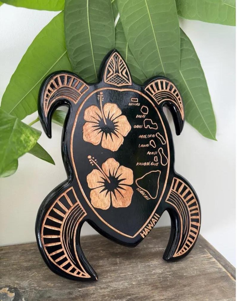 Hawaii Hand Made Wall Hanging Decor Plaques Solid Wood Polynesian ...
