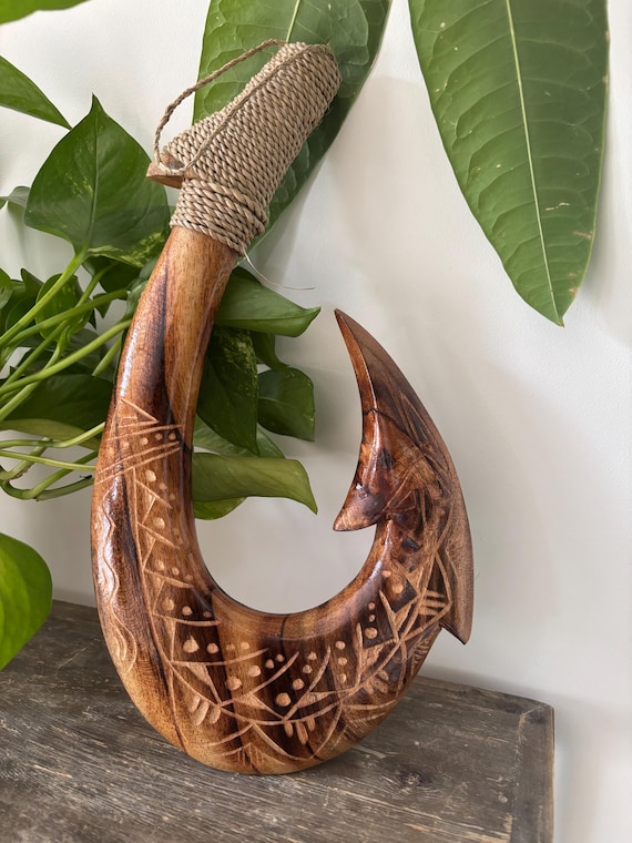 Hawaii Hand Made Wall Decor Plaques Solid Wood Polynesian Fish