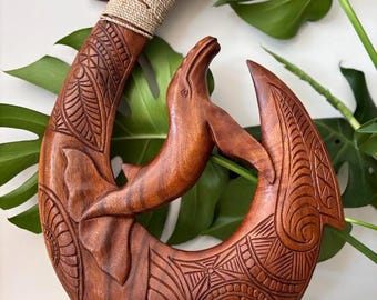 Hawaii Hand Made Home Decor Solid Wood Polynesian 19.5