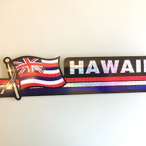 12" Hawaiian Hawaii State Flag Hologram Vinyl Car Window Decal Sticker