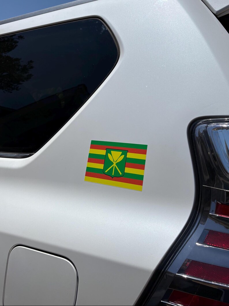 Kanaka Maoli Flag Hawaiian Rasta Color Decal Car / Truck Window Sticker ...
