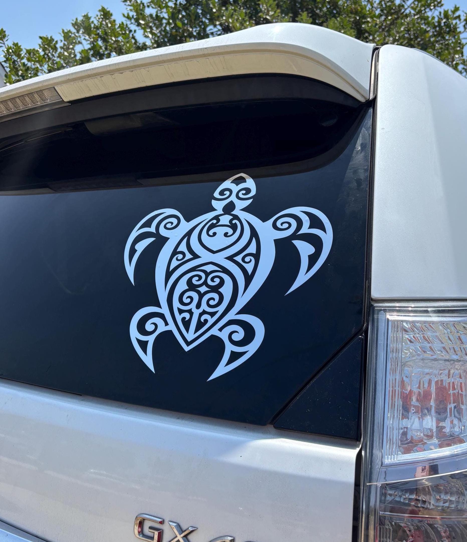 INDIGOS UG Car Sticker - JDM - Die Cut - Car - 300 x 250mm - Hawaii Turtle - Gold - Rear Window - Stickers - Tuning