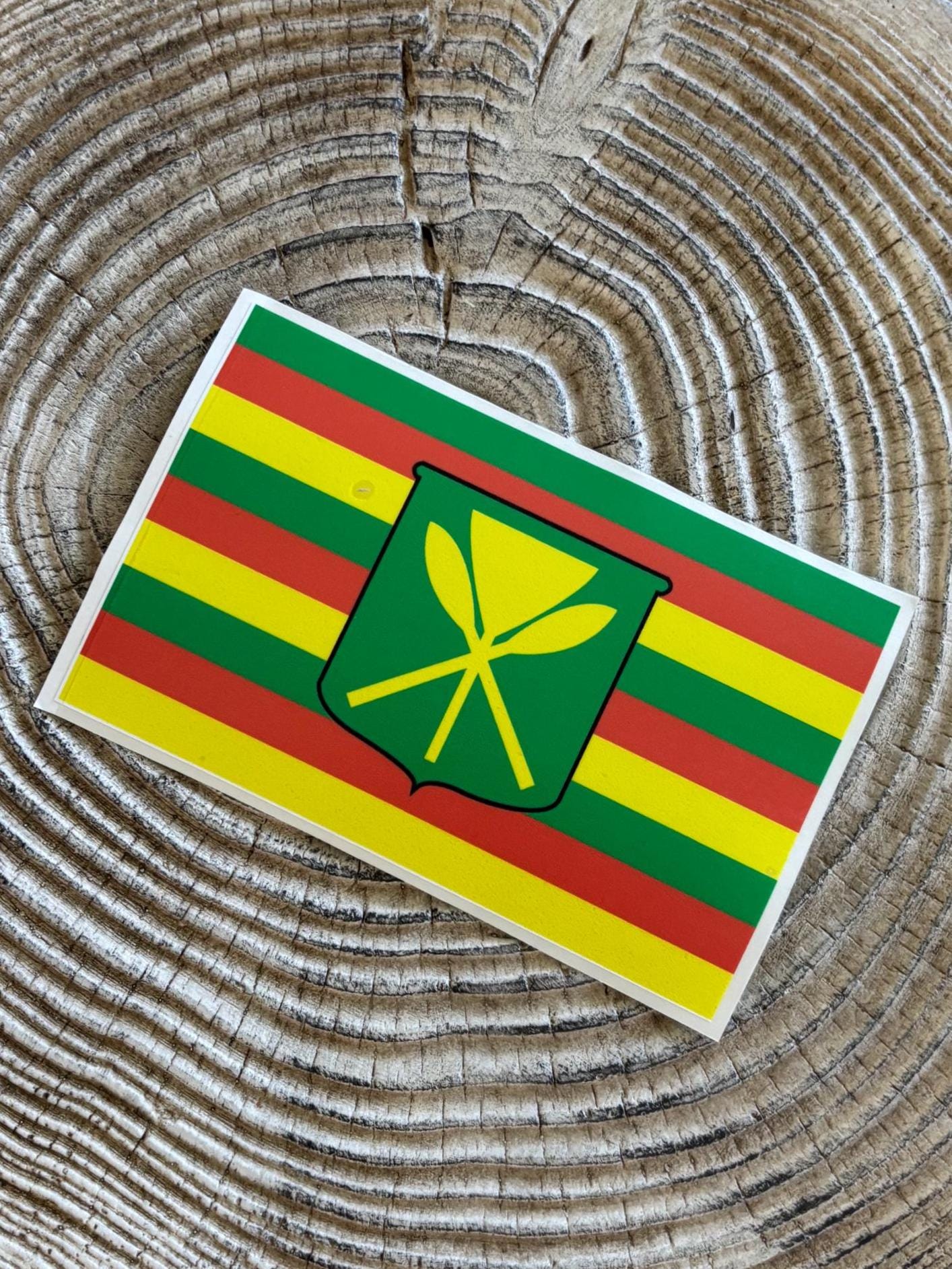 デルタ ボールペン KANAKA MAOLI カナカ マオリ ハワイ査定済み Kanaka Maoli Flag Hawaiian Rasta Color Decal Car / Truck Window