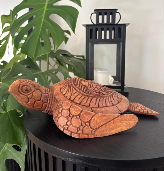 ハワイの手作りホームデコレーション、無垢材、ポリネシア風12インチの